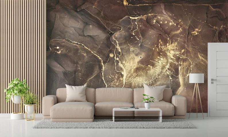Close-up of a white wave-pattern 3D panels accent wall showing texture and shadows