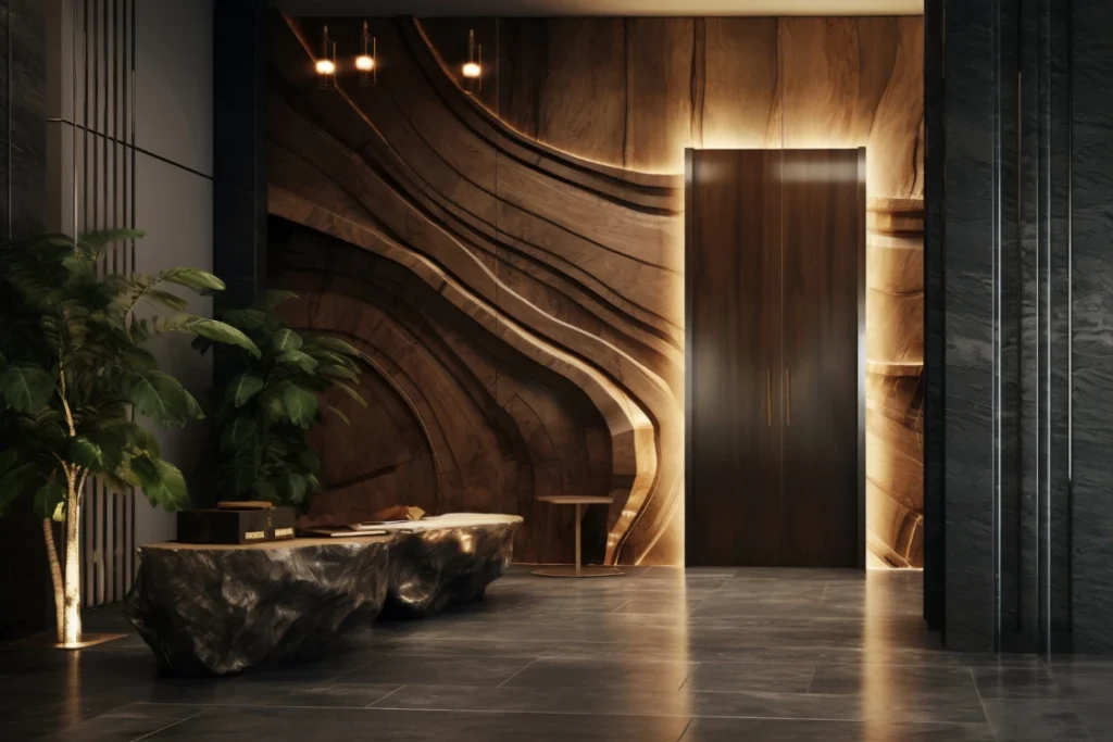 Luxury living room walls using UV Sheets Lebanon, the best marble alternative.